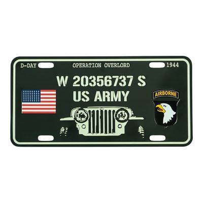 Metalowy znak D-DAY WILLYS na samochód