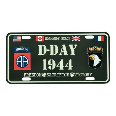 Metalowy znak D-DAY 1944 dla samochodu