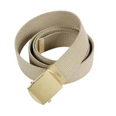 Pasek ze złotą klamrą 110 cm KHAKI