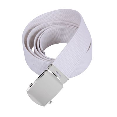 Pasek z chromowaną klamrą 110 cm BIAŁY