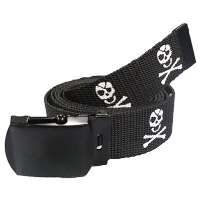 JOLLY ROGER pasek z czaszką BLACK
