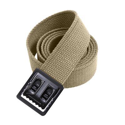 Pasek KHAKI z czarną klamrą 135 cm