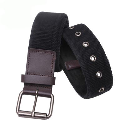 Bawełniany pasek VINTAGE z metalową klamrą BLACK