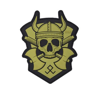Plastikowa naszywka 3D VIKING WITH HATCHET velcro GREEN