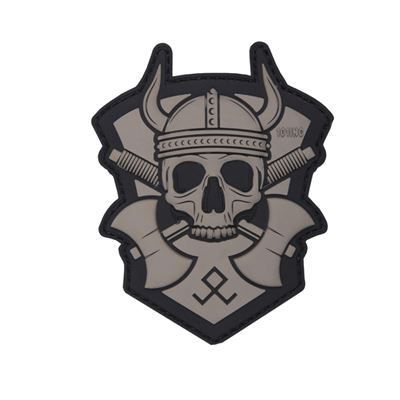 Plastikowa naszywka 3D VIKING Z CZAPKĄ SZARA