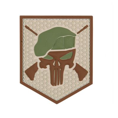 Naszywka COMMANDO PUNISHER velcro 3D PVC COYOTE