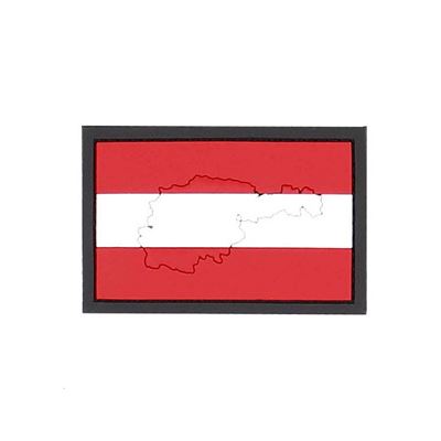 Naszywka rzepowa 3D AUSTRIA z plastiku z konturem kraju