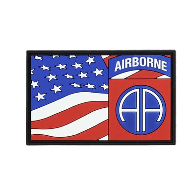 Naszywka 3D z tworzywa sztucznego 82nd Airborne z flagą USA