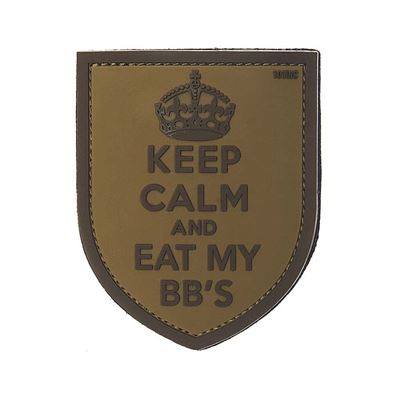Plastikowa naszywka 3D KEEP CALM AND EAT MY BB´S