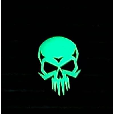 Plastikowa naszywka 3D PSYCHO SKULL velcro GLOW IN THE DARK