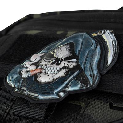 Naszywka 3D plastikowa CZASZKA - GRIM REAPER velcro