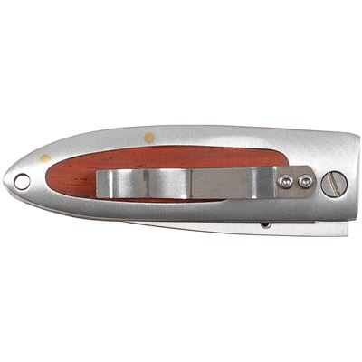 Nóż składany z drewnianą rękojeścią, 16 cm, BRĄZOWY