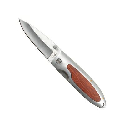 Nóż składany z drewnianą rękojeścią, 16 cm, BRĄZOWY