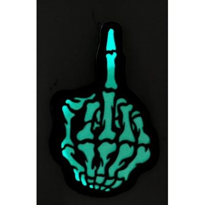 NaszywkaSKULL FINGER na rzep GLOW IN THE DARK