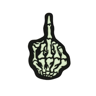 NaszywkaSKULL FINGER na rzep GLOW IN THE DARK