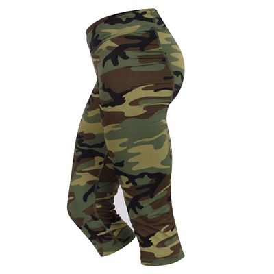 Legginsy damskie WORKOUT 3/4 z kieszeniami WOODLAND