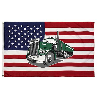 Flaga USA z ciężarówką TRUCK