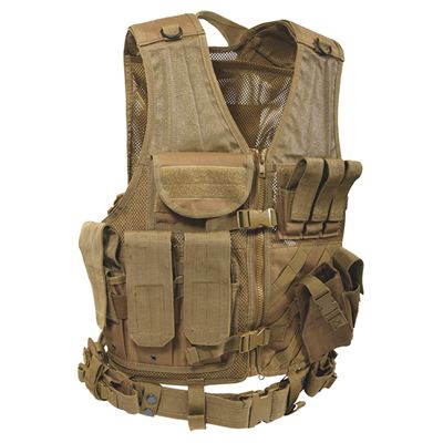 Kamizelka taktyczna CROSS DRAW MOLLE COYOTE BROWN