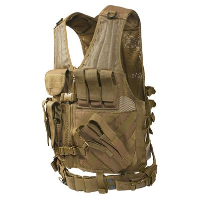 Kamizelka taktyczna CROSS DRAW MOLLE COYOTE BROWN