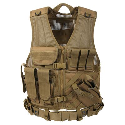 Kamizelka taktyczna CROSS DRAW MOLLE COYOTE BROWN