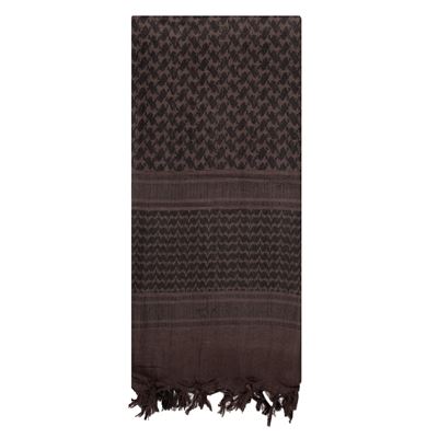 Chusta SHEMAGH lekka CZARNO-BRĄZOWA 105 x 105 cm