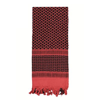 Chusta SHEMAGH lekka CZERWONO-CZARNA 105 x 105 cm