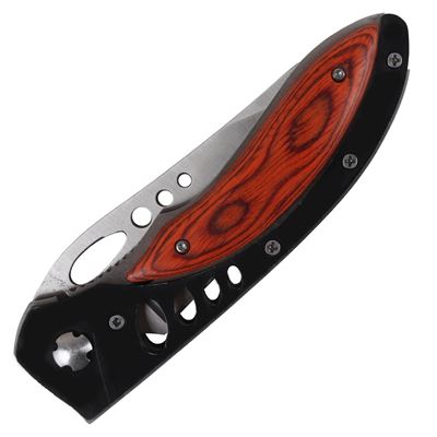 Scyzoryk 22,5 x 9,5 cm perforowany DREWNO/CZARNY
