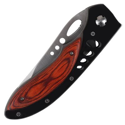 Scyzoryk 22,5 x 9,5 cm perforowany DREWNO/CZARNY