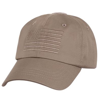 Czapka baseballowa TACTICAL OPERATOR flaga USA KHAKI