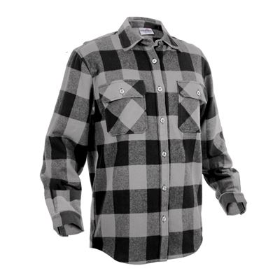 Koszula drwala FLANNEL w kratkę SZARA