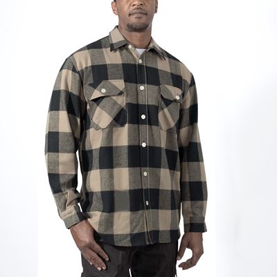 Koszula drwala FLANNEL w kratkę COYOTE BROWN