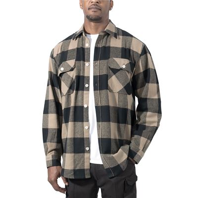 Koszula drwala FLANNEL w kratkę COYOTE BROWN