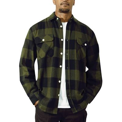 Koszula drwala FLANNEL w kratkę OLIVE DRAB