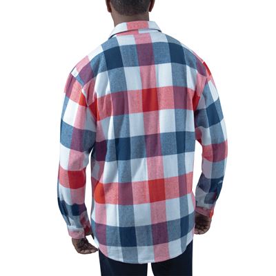 Koszula drwala FLANNEL w kratkę CZERWONO-BIAŁO-NIEBIESKA