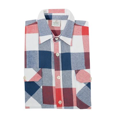 Koszula drwala FLANNEL w kratkę CZERWONO-BIAŁO-NIEBIESKA