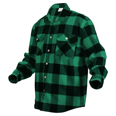 Koszula drwala FLANNEL w kratkę ZIELONA
