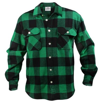 Koszula drwala FLANNEL w kratkę ZIELONA