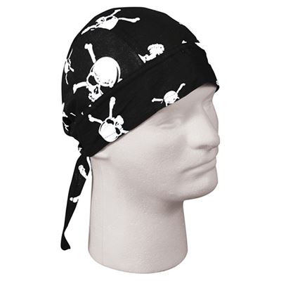 Chusta HEADWRAP SKULL & CROSSBONE CZARNA