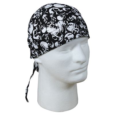 Chusta HEADWRAP z czaszkami CZARNA