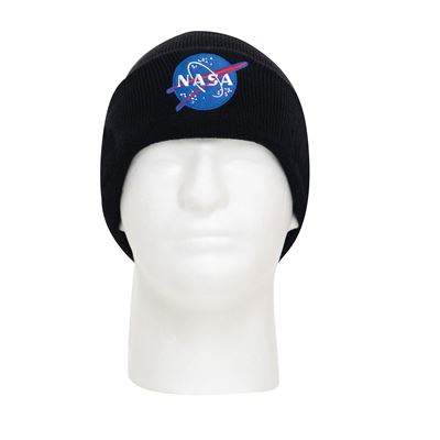 Czapka dzianinowa NASA Deluxe CZARNA
