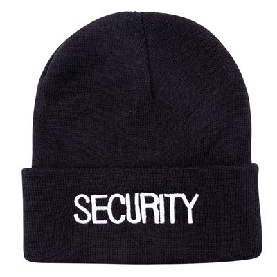 Czapka z dzianiny z haftem „SECURITY” CZARNA