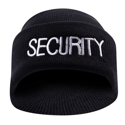 Czapka z dzianiny z haftem „SECURITY” CZARNA