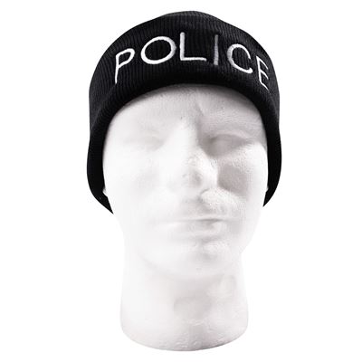 Czapka dzianinowa POLICE CZARNA