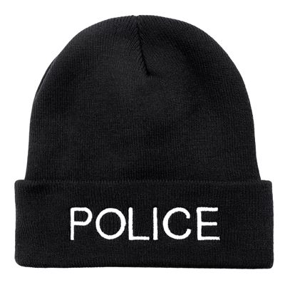 Czapka dzianinowa POLICE CZARNA
