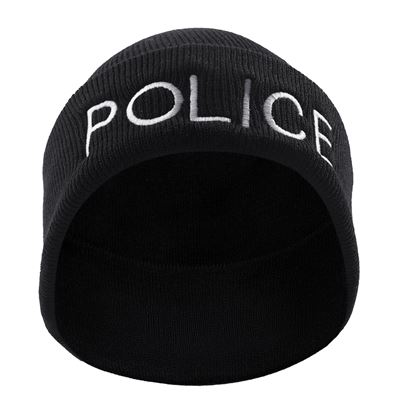 Czapka dzianinowa POLICE CZARNA
