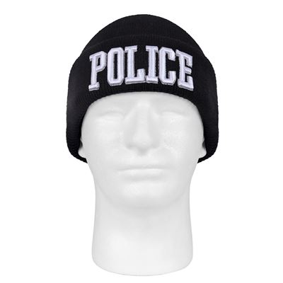 Czapka dzianinowa DELUXE 3D POLICE CZARNA