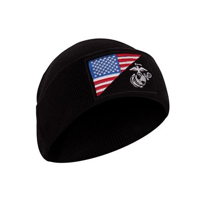 Czapka WATCH flaga USA/USMC dzianinowa CZARNA