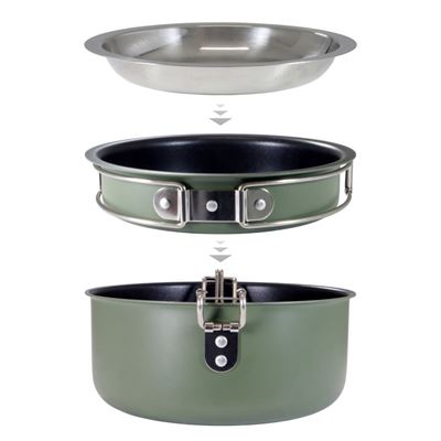Zestaw naczyń outdoorowych, trzyczęściowy ALU Snap-Pack Origin Outdoors 557401 3