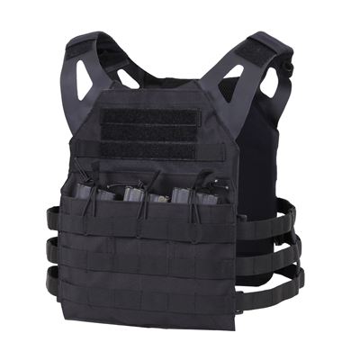Kamizelka MOLLE do przenoszenia płyt, lekka, CZARNA