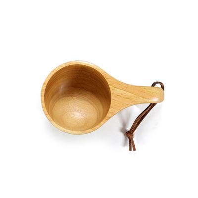 Kubek KUKSA 200 ml z uchwytem DREWNIANY